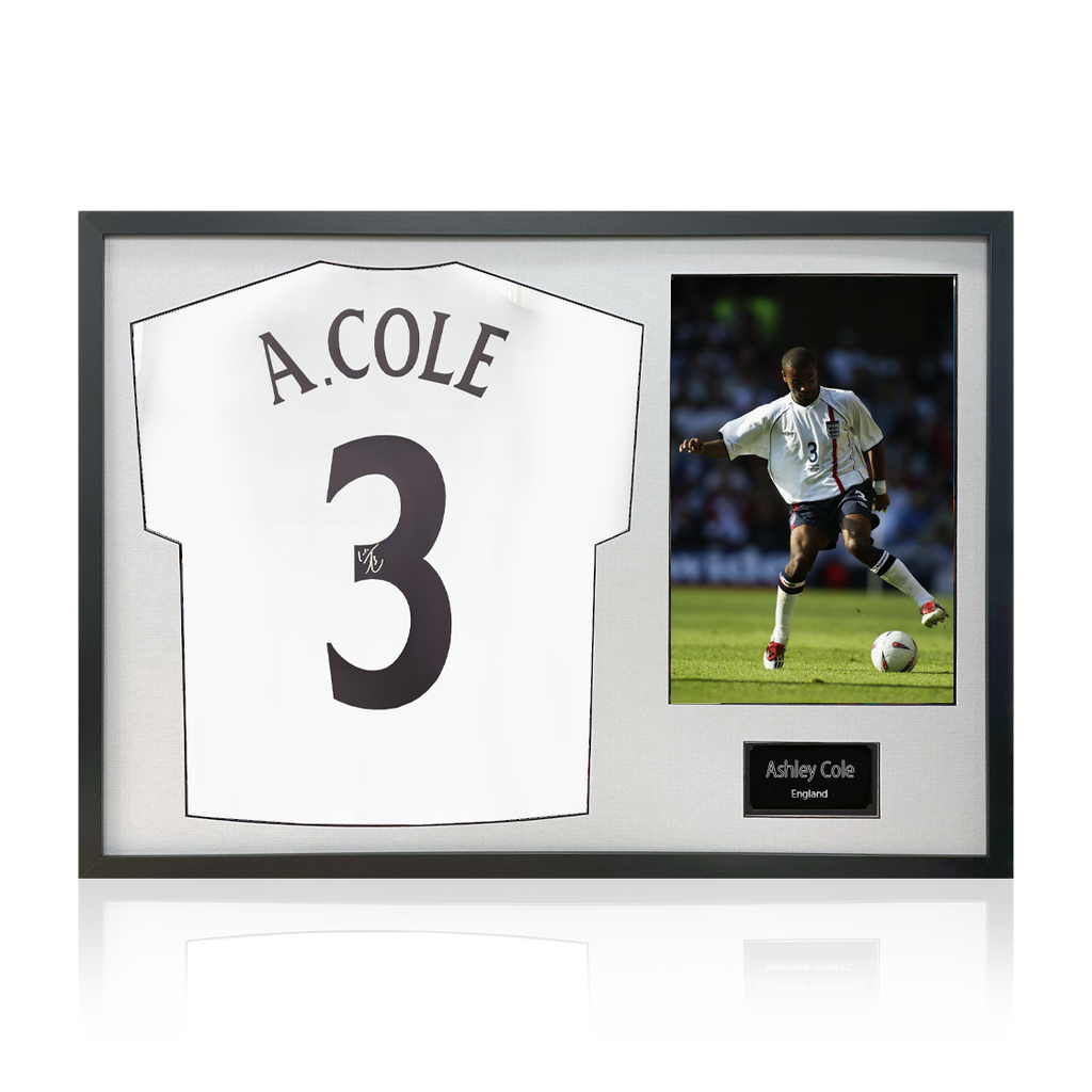 Ashley Cole Signed England Shirt Classic Frame