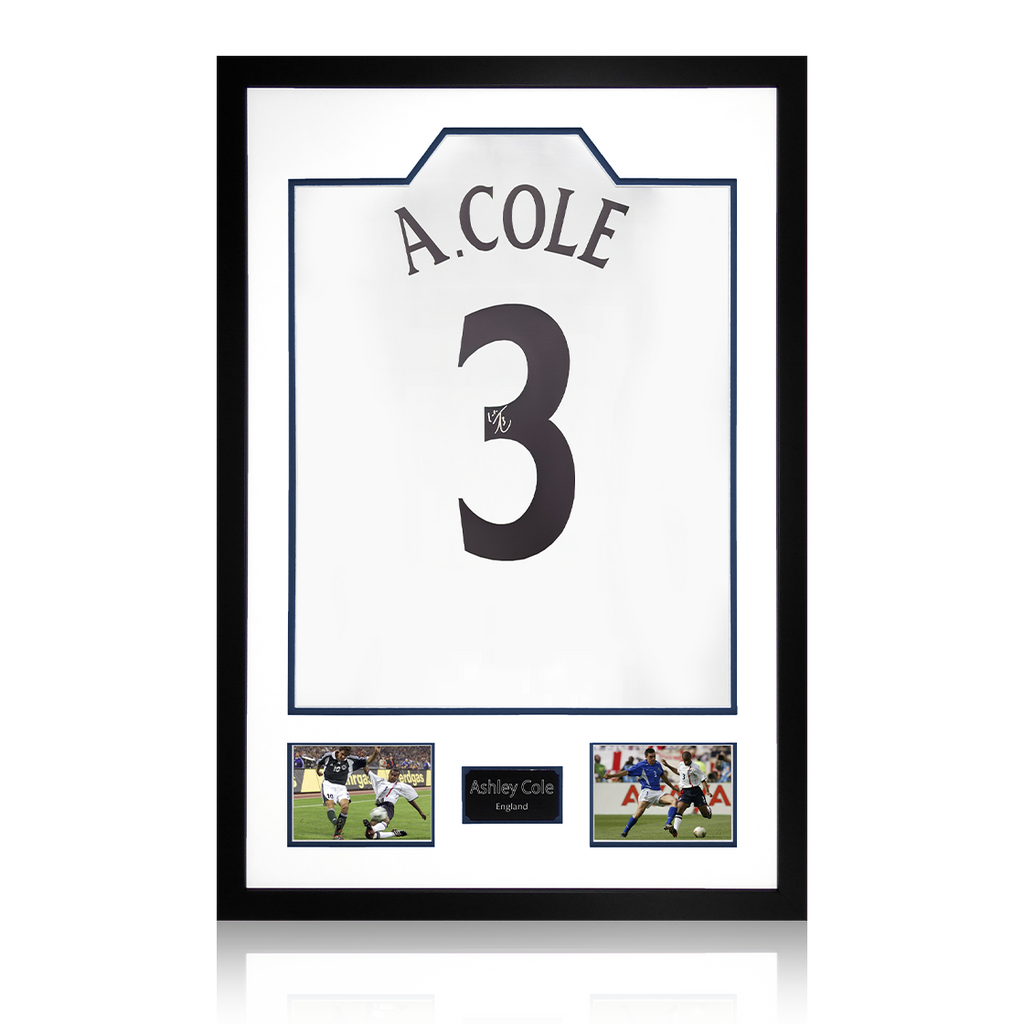 Ashley Cole Signed England Shirt Premium Frame