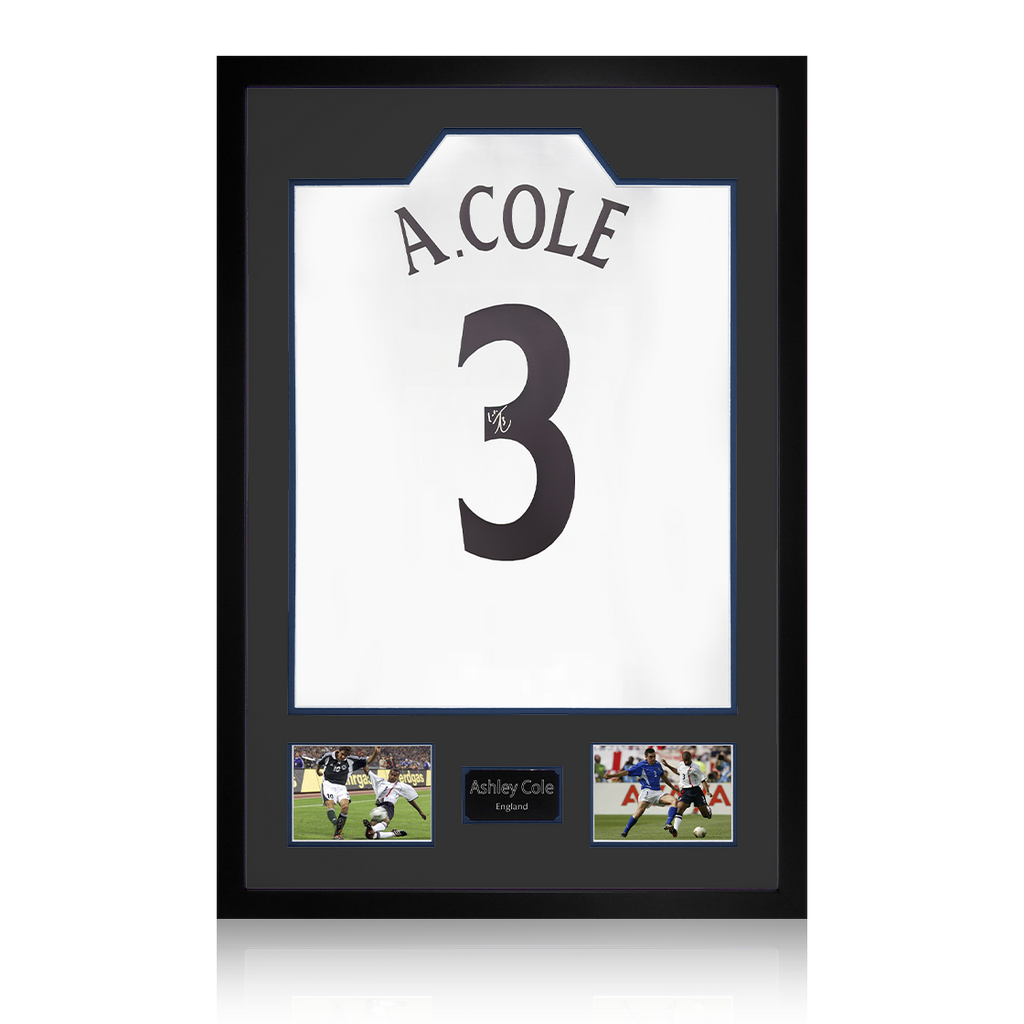 Ashley Cole Signed England Shirt Premium Frame