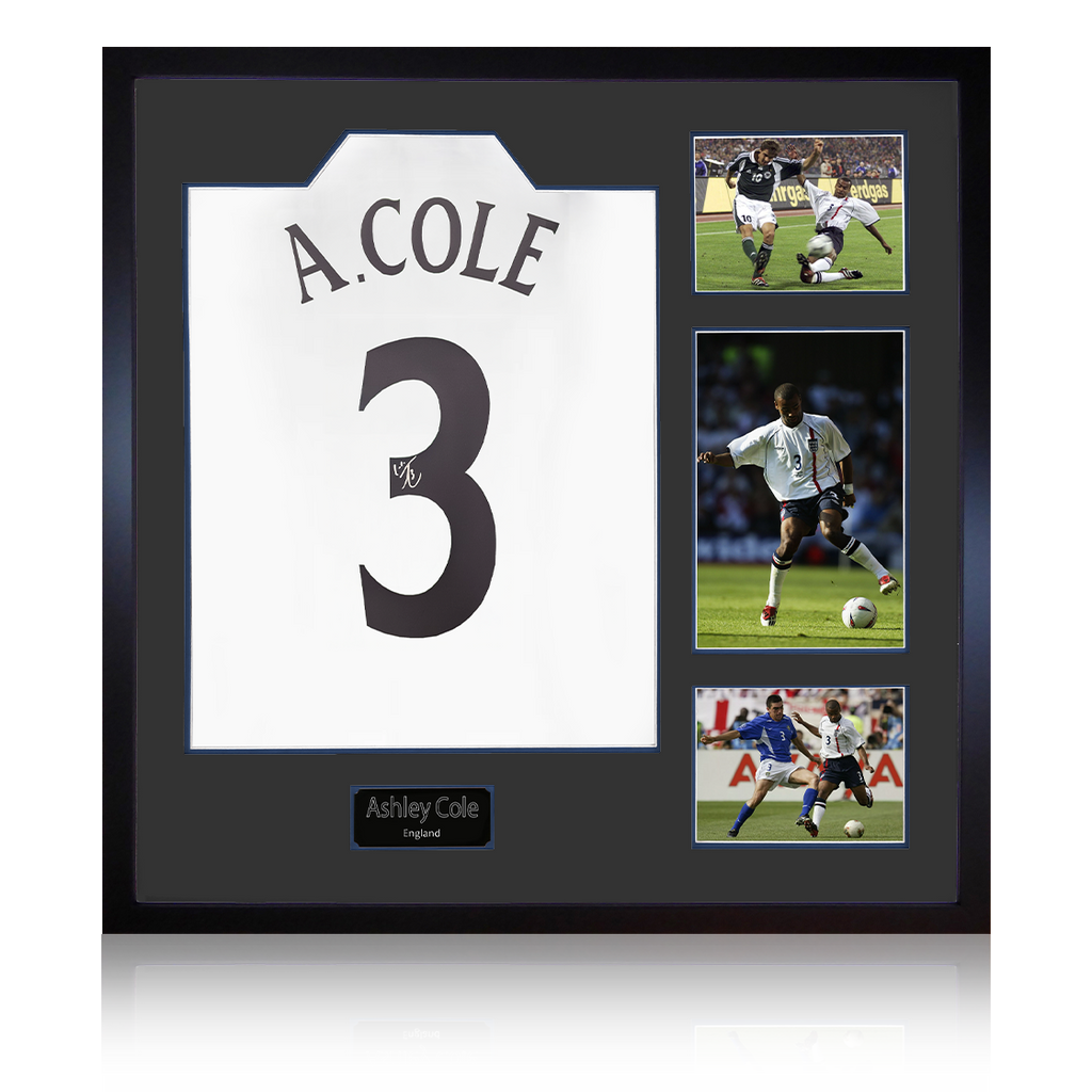 Ashley Cole Signed England Shirt Elite Frame