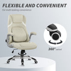 Vinsetto Linen-Look Office Chair, with Adjustable Height and Tension - Beige