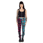 Chemical Black Azaria Pink & Blue Tartan Punk Trousers