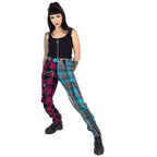 Chemical Black Azaria Pink & Blue Tartan Punk Trousers