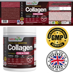Collagen Powder with Creatine Monohydrate | Ultimate Beauty & Fitness Combo | Unflavoured | 405g