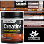 Creatine Monohydrate Powder 300g (100 Servings) – Pure Micronised Creatine Powder Supplement for Men & Women, Pre & Post Workout Strength, Muscle Growth & Recovery, Vegan – Unflavoured