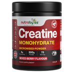 Creatine Monohydrate Powder 300g (75 Servings) – Pure Micronised Creatine Powder Supplement for Men & Women, Pre & Post Workout Strength, Muscle Growth & Recovery, Vegan – Mixed Berry Flavour