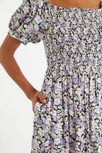 Babette Liseron Shirred Bodice Midi Dress