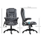 Vinsetto Massage Recliner Chair Heated Office Chair with Six Massage Points Velvet-Feel Fabric 360\'c2\'b0 Swivel Wheels Grey