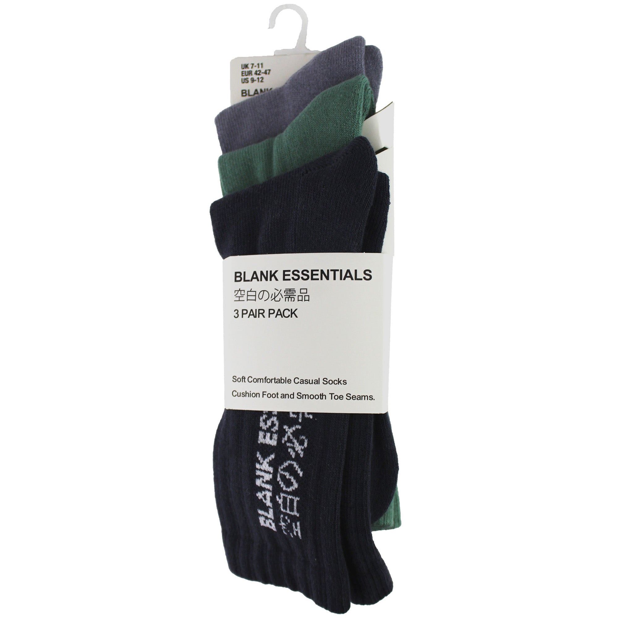 3 Pairs Mens Cotton Sport Crew Socks