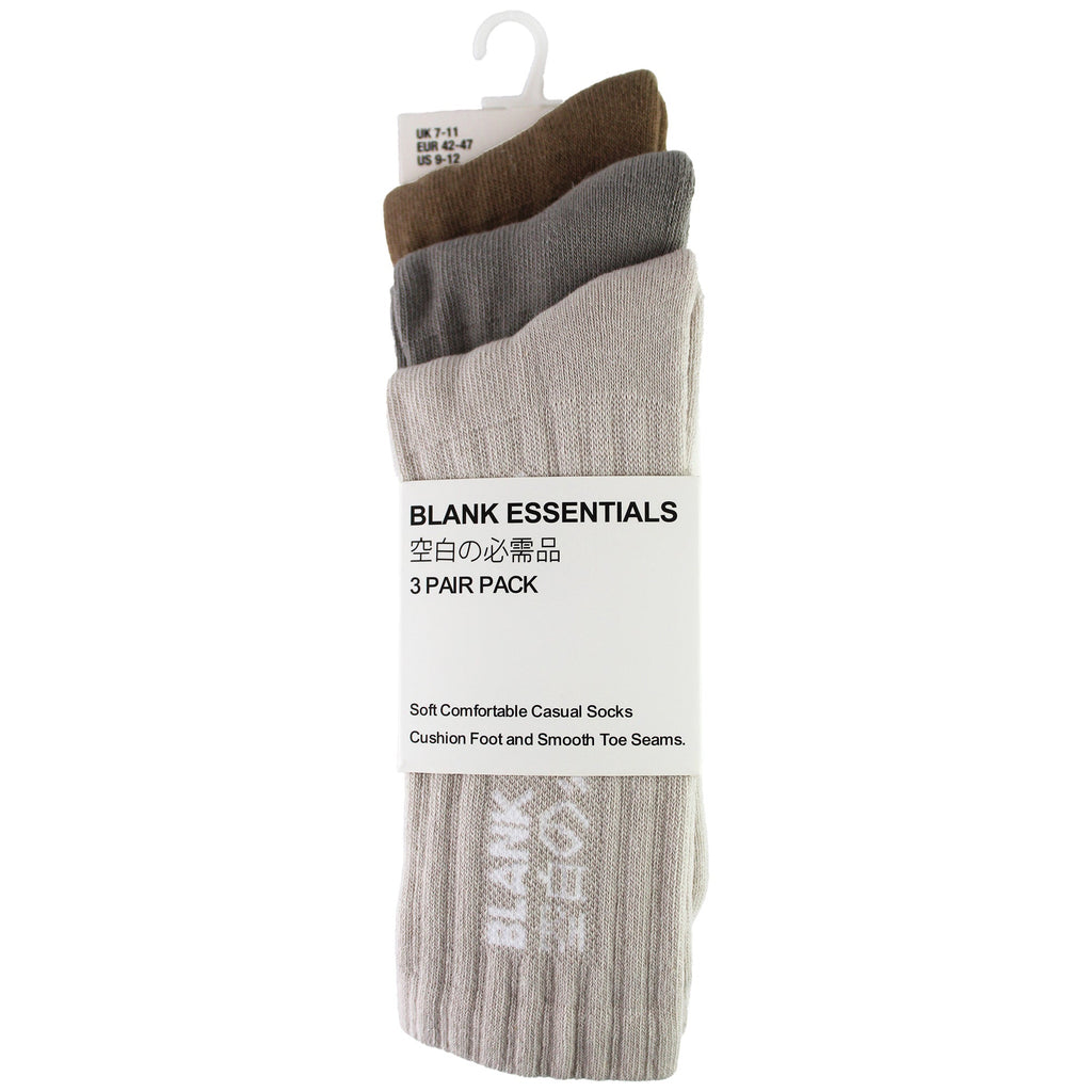 3 Pairs Mens Cotton Sport Crew Socks