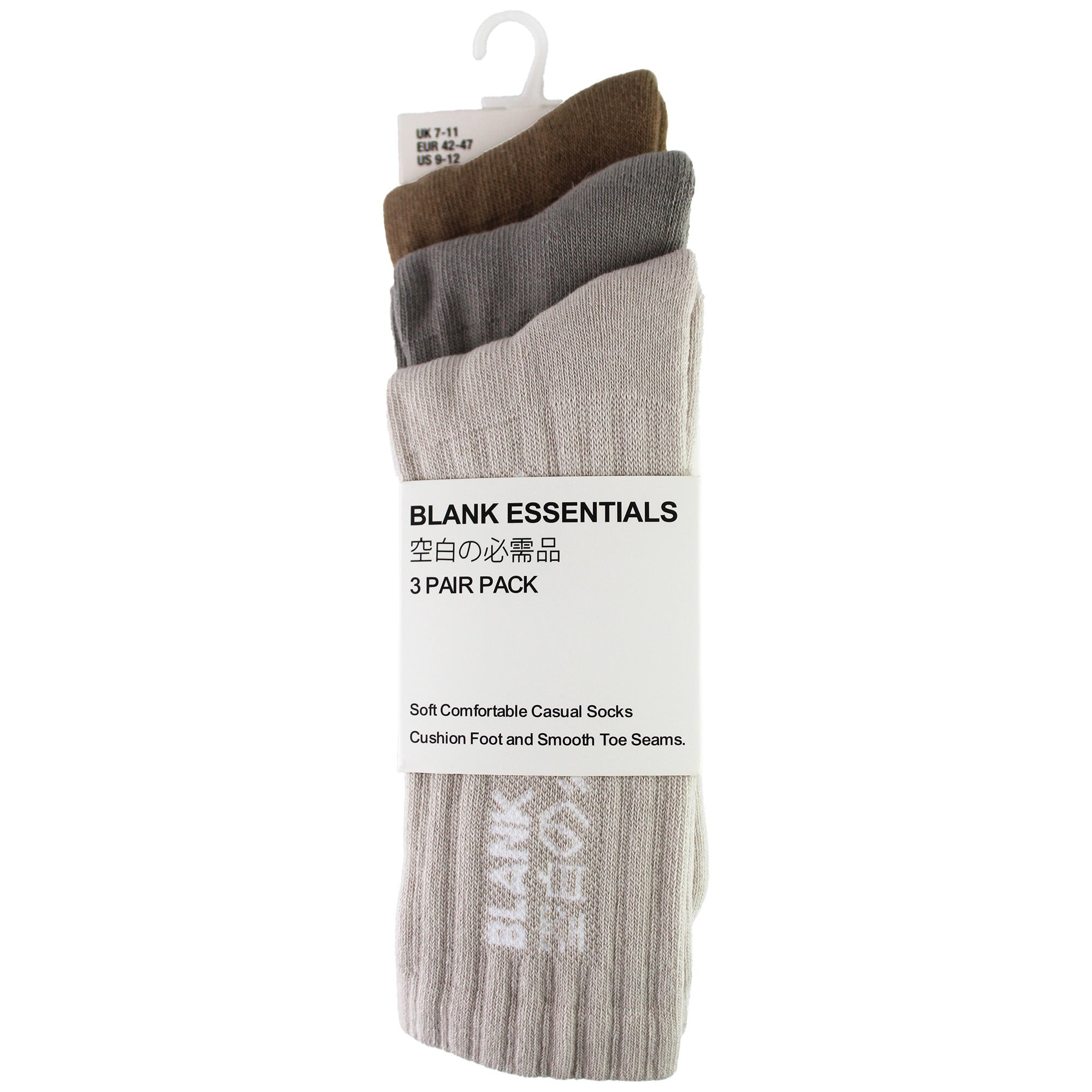 3 Pairs Mens Cotton Sport Crew Socks