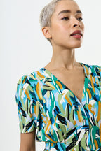 Belen Brushstroke Print V-neck Jumpsuit