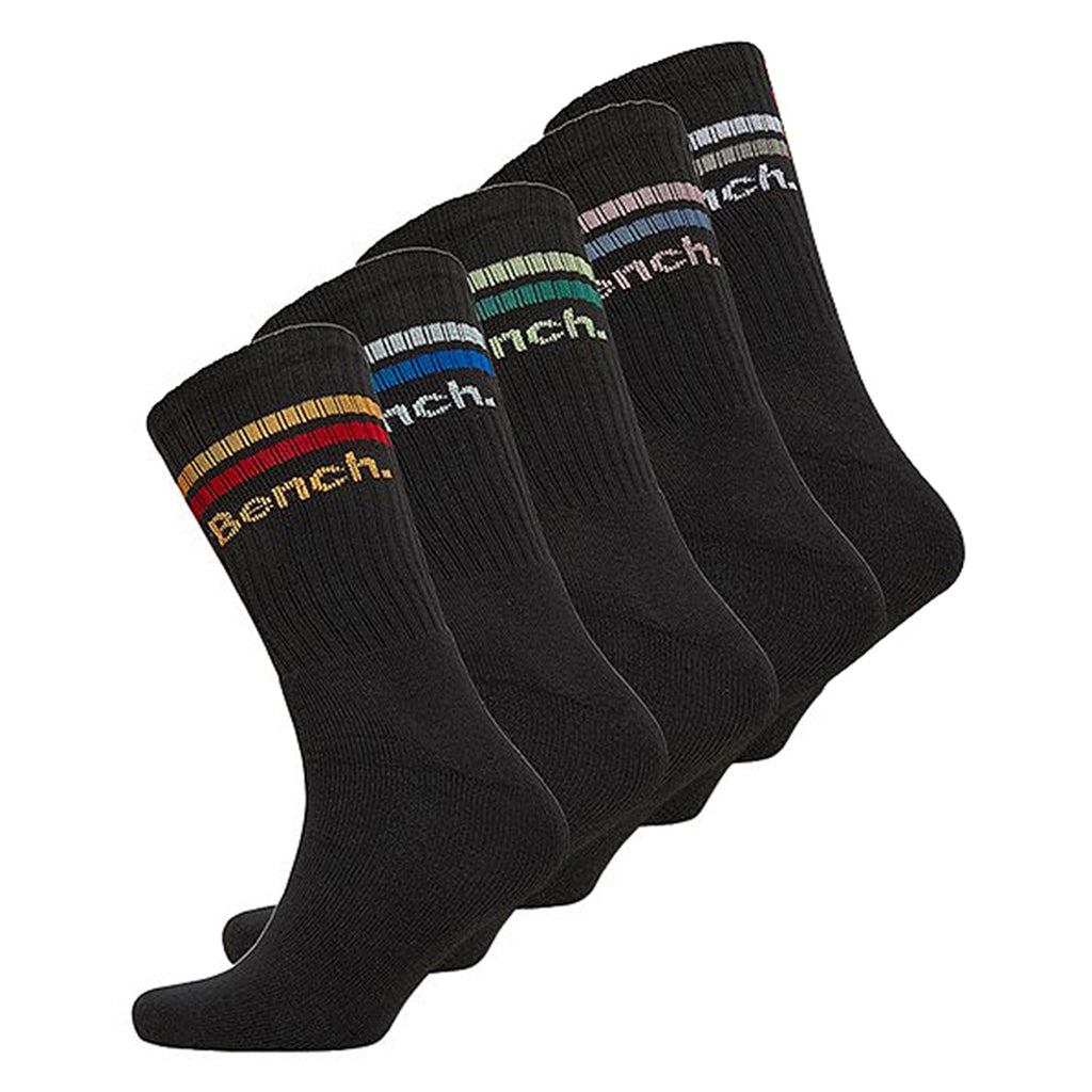 5 Pairs Mens Crew Cotton Socks - Breathable Sport Athletic Socks