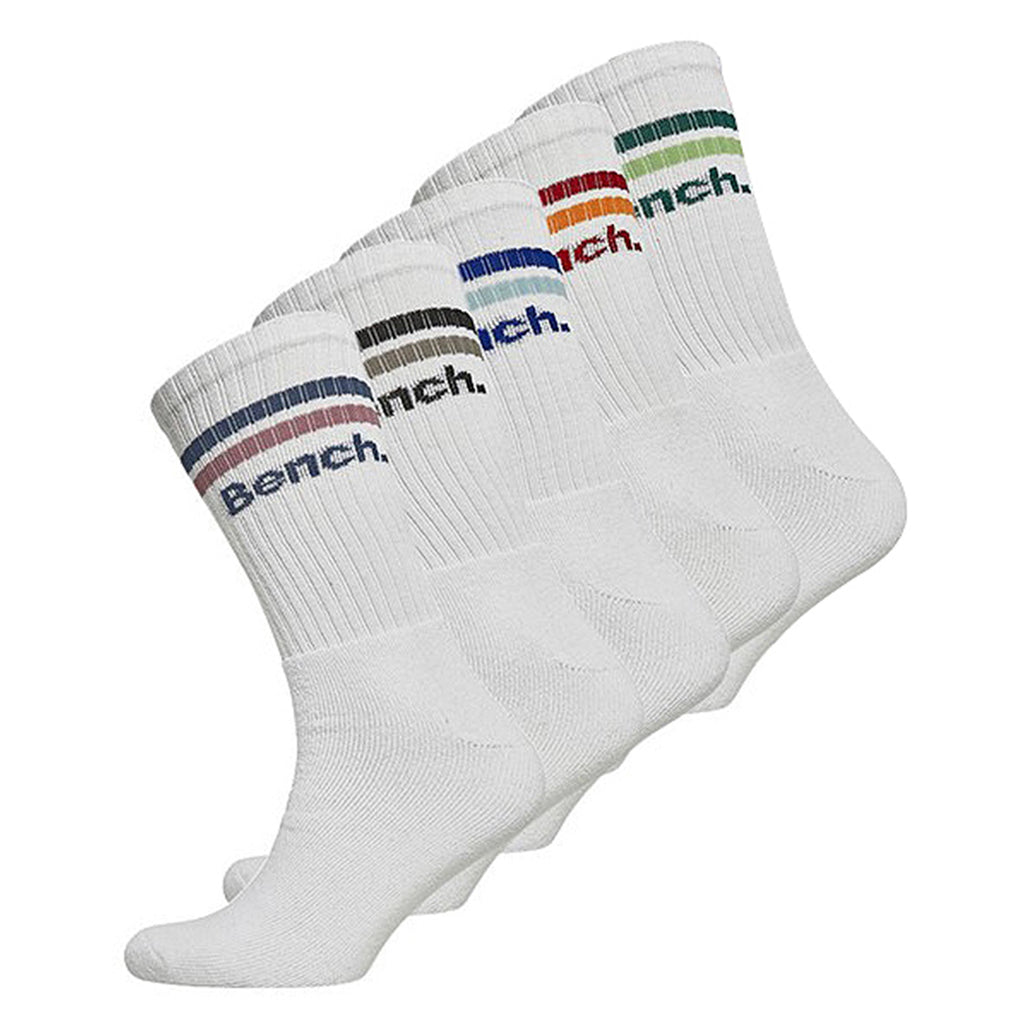 5 Pairs Mens Crew Cotton Socks - Breathable Sport Athletic Socks