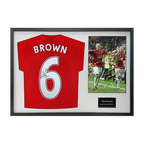 Wes Brown Signed Manchester United Shirt Classic Frame
