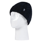 Kids Girls Cable Knitted Warm Fleece Lined Winter Hat & Gloves Set