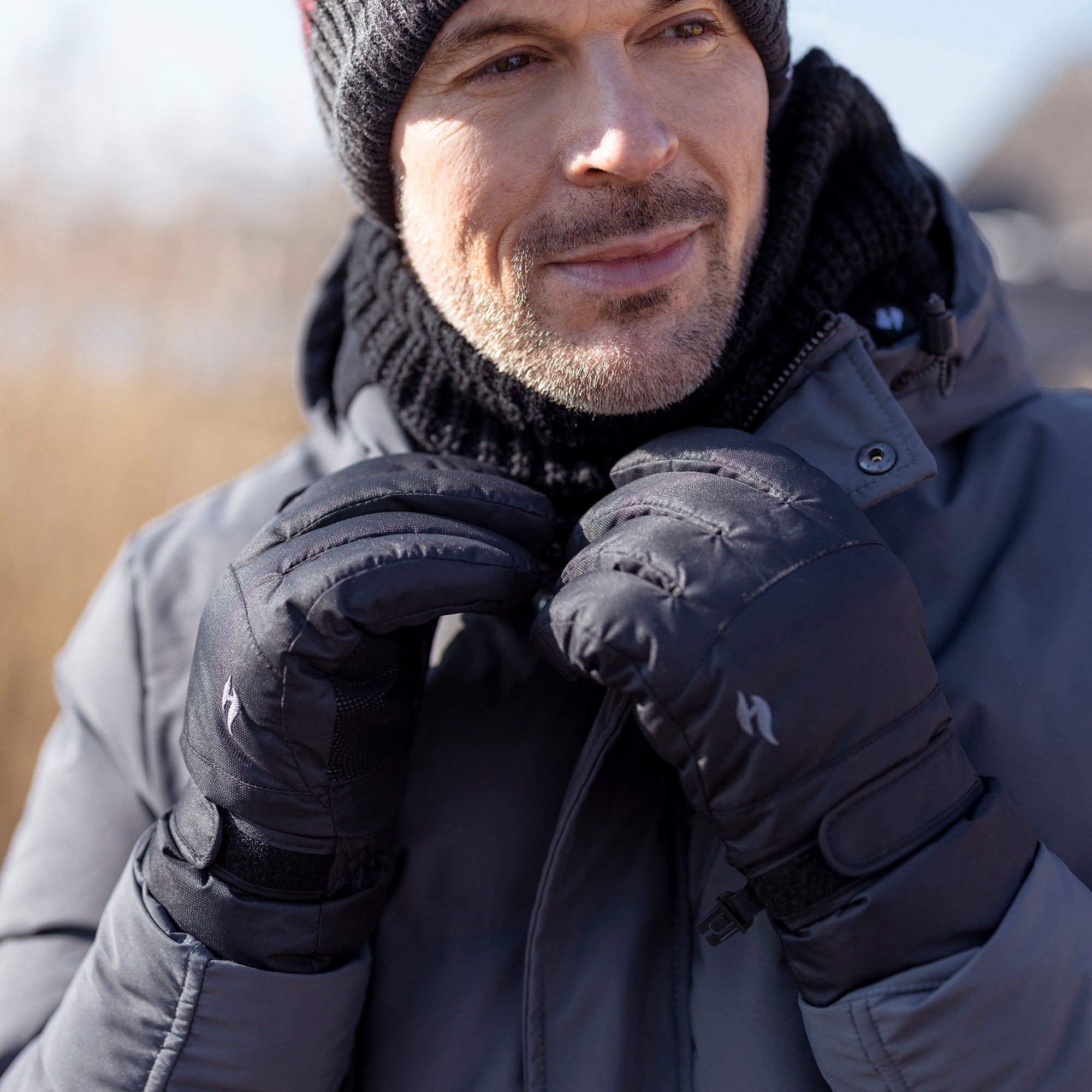 Mens Warm Padded Waterproof Insulated Thermal Ski Gloves