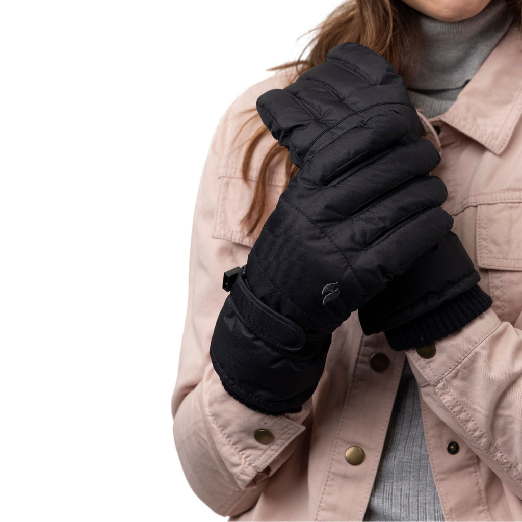 Ladies Soft Shell Waterproof Fleece Lined Winter Thermal Ski Gloves