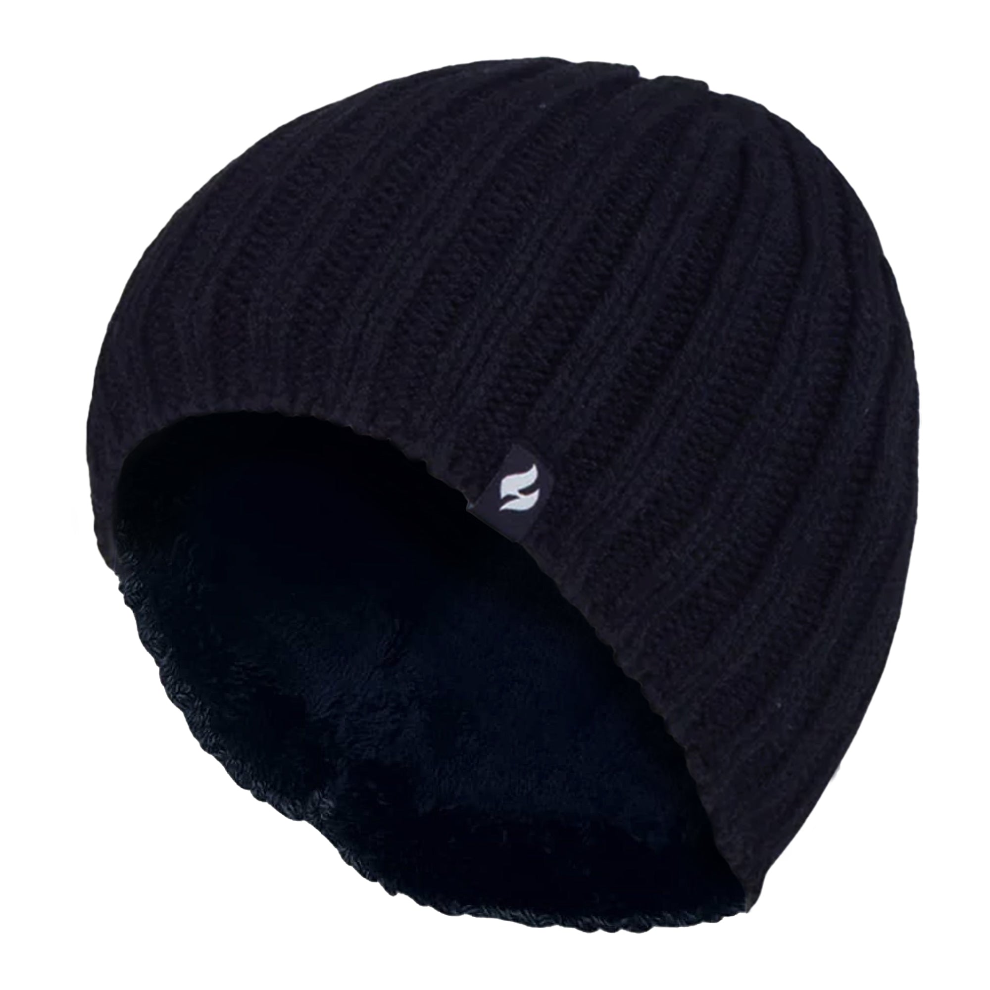 Mens 3.4 TOG Soft Fleece Lined Ribbed Knitted Thermal Winter Hat