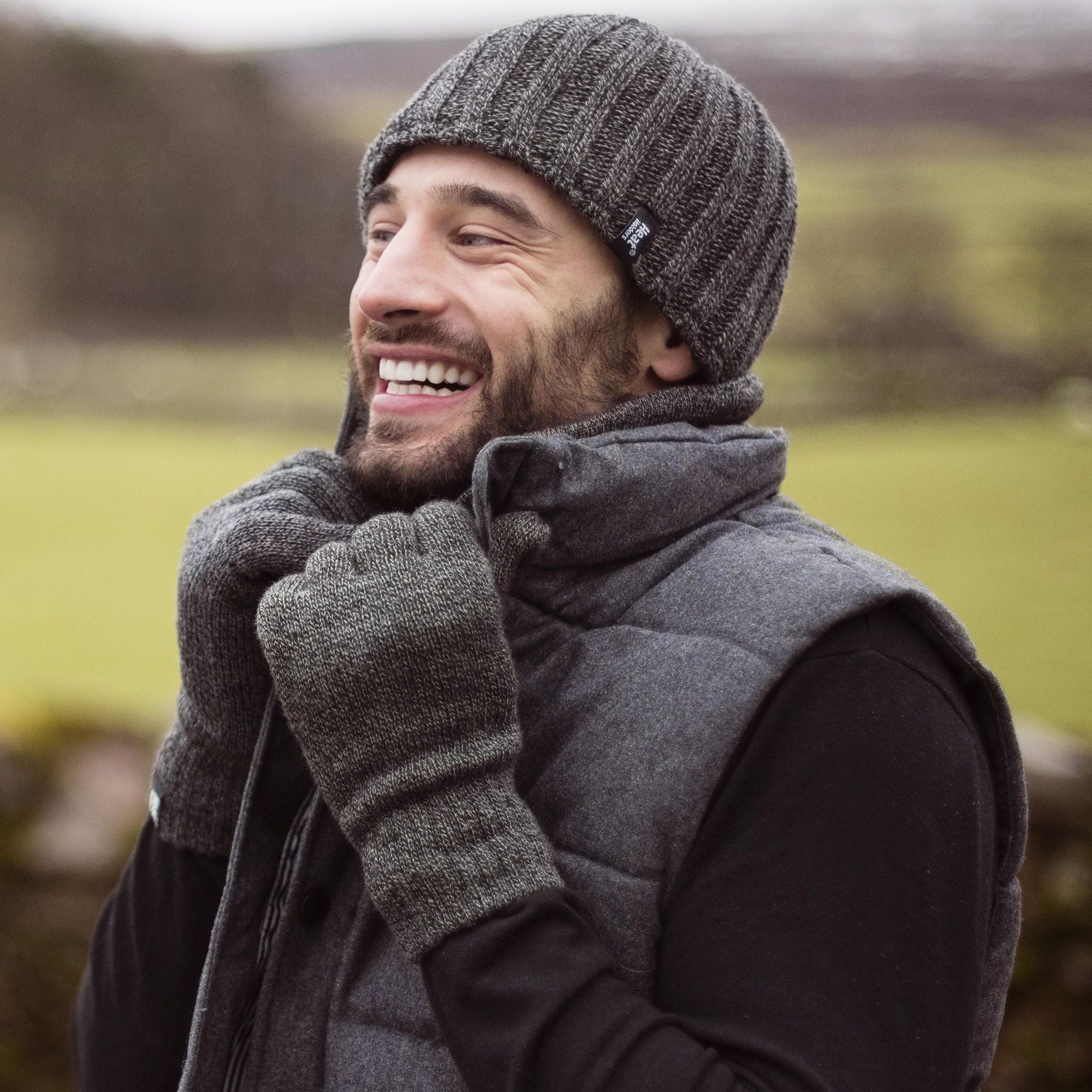 Mens 3.4 TOG Soft Fleece Lined Ribbed Knitted Thermal Winter Hat