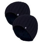 Mens Chunky Soft Winter Ribbed Hat - 2 Pack