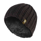 Mens 3.4 TOG Soft Fleece Lined Ribbed Knitted Thermal Winter Hat