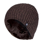 Mens Soft Fleece Lined Thermal Ribbed Beanie Hat
