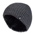 Mens Soft Fleece Lined Thermal Ribbed Beanie Hat