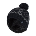 Mens Fleece Lined Thermal Winter Warm Beanie Bobble Hat with Pom Pom
