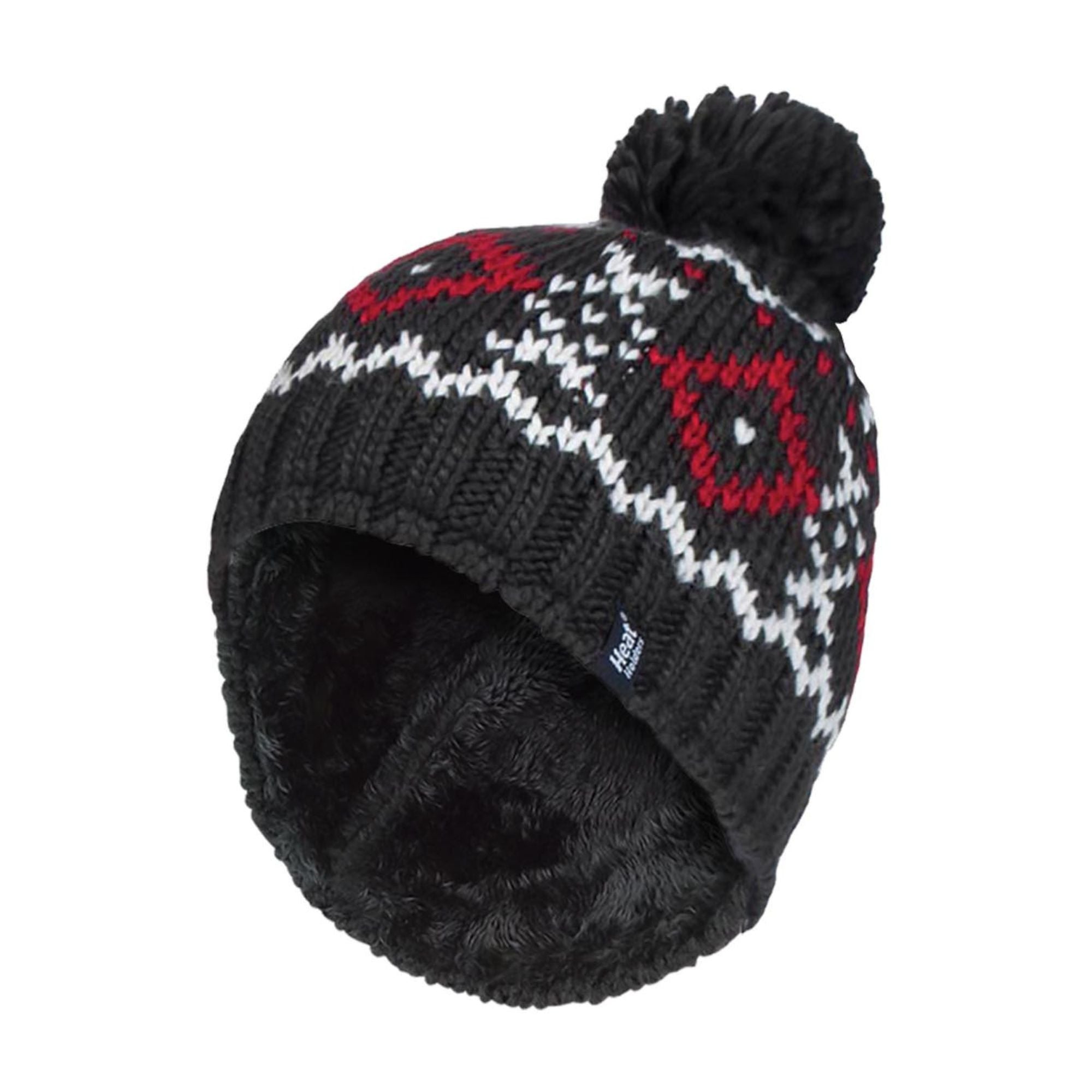 Mens Fleece Lined Thermal Winter Warm Beanie Bobble Hat with Pom Pom