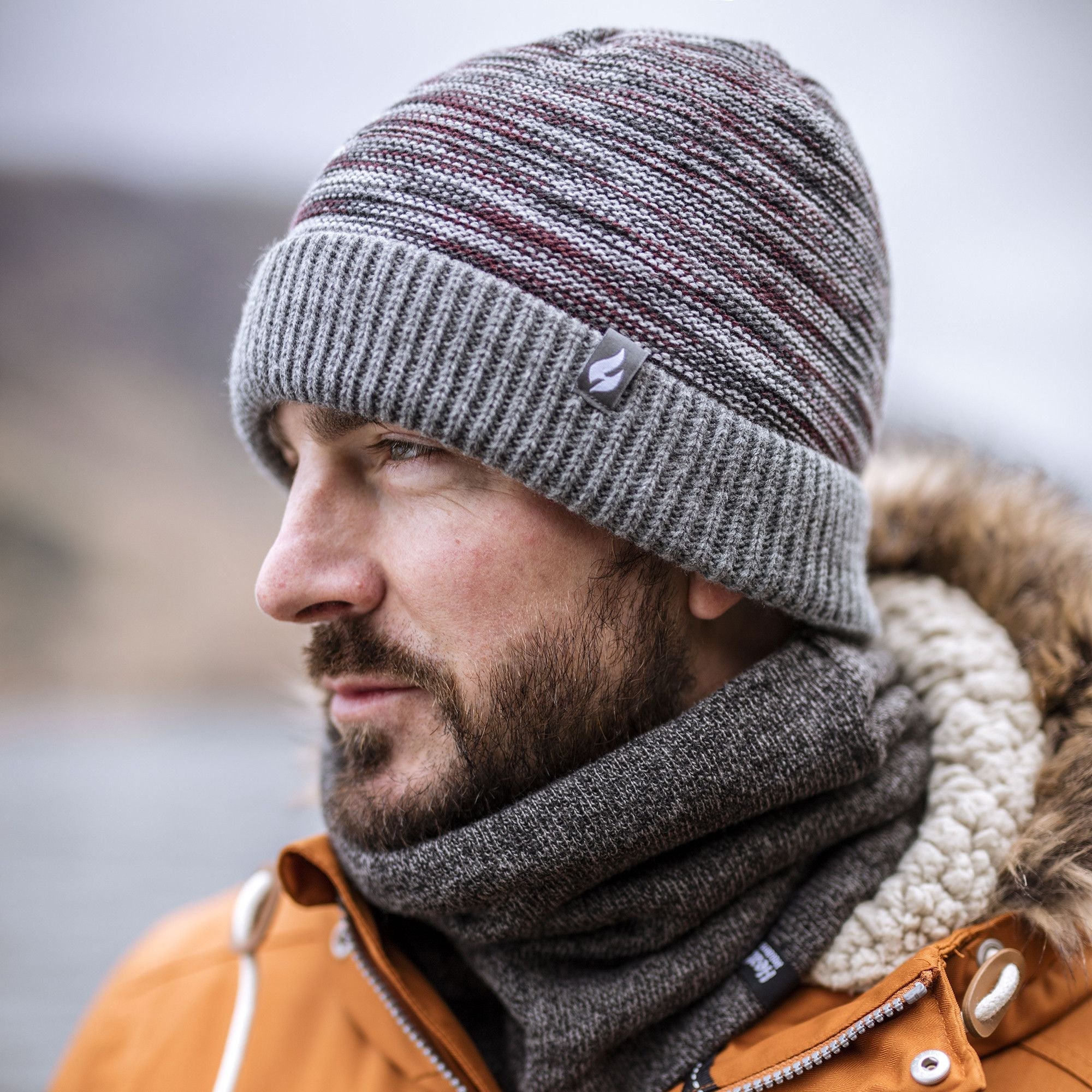 Mens Thermal Knitted Beanie Hat for Winter
