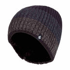 Mens Fleece Lined Striped Insulated Thermal Beanie Hat for Winter