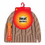 Ladies Cable Knit 3.4 Tog Fleece Lined Thermal Winter Hat