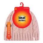 Ladies Cable Knit 3.4 Tog Fleece Lined Thermal Winter Hat