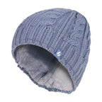 Ladies Cable Knit 3.4 Tog Fleece Lined Thermal Winter Hat