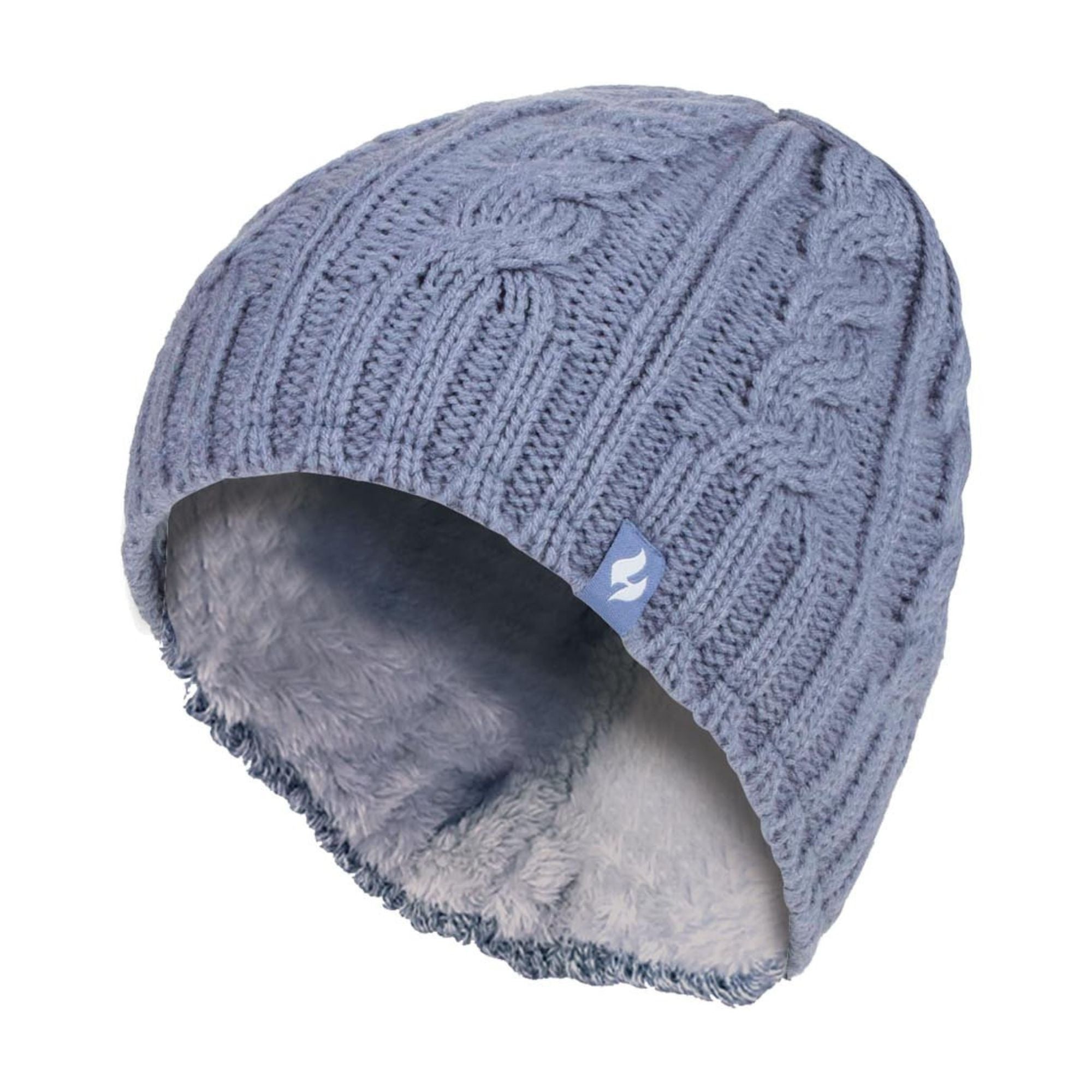 Ladies Cable Knit 3.4 Tog Fleece Lined Thermal Winter Hat