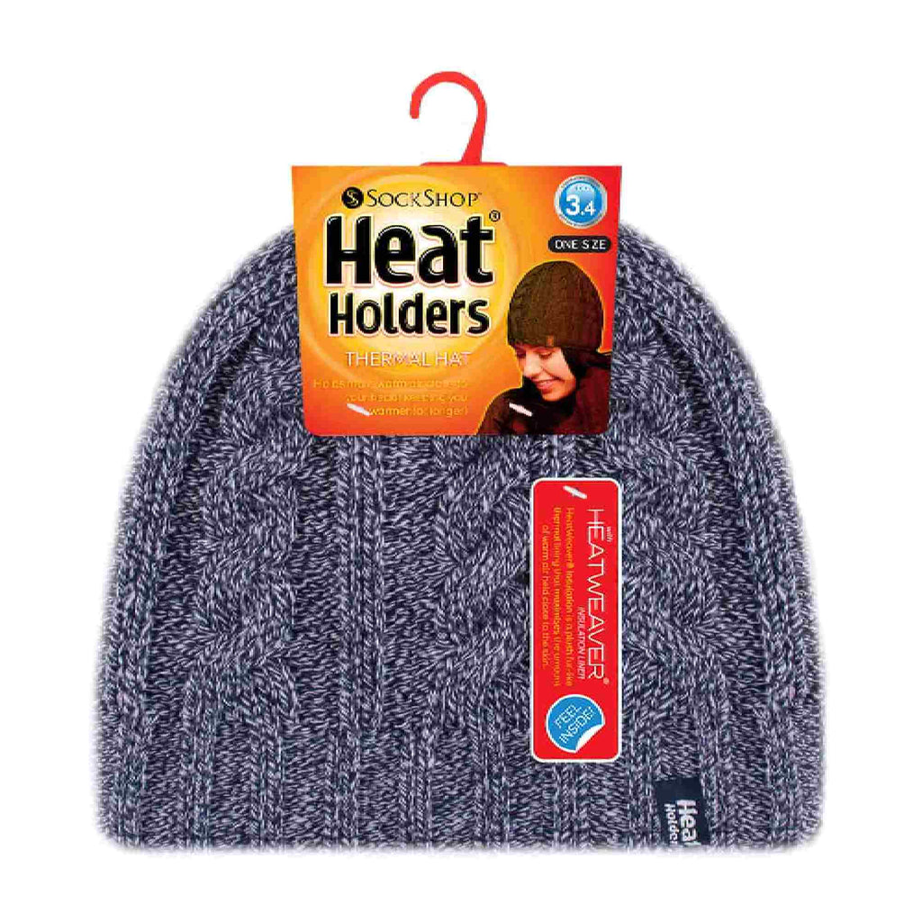 Ladies Cable Knit 3.4 Tog Fleece Lined Thermal Winter Hat