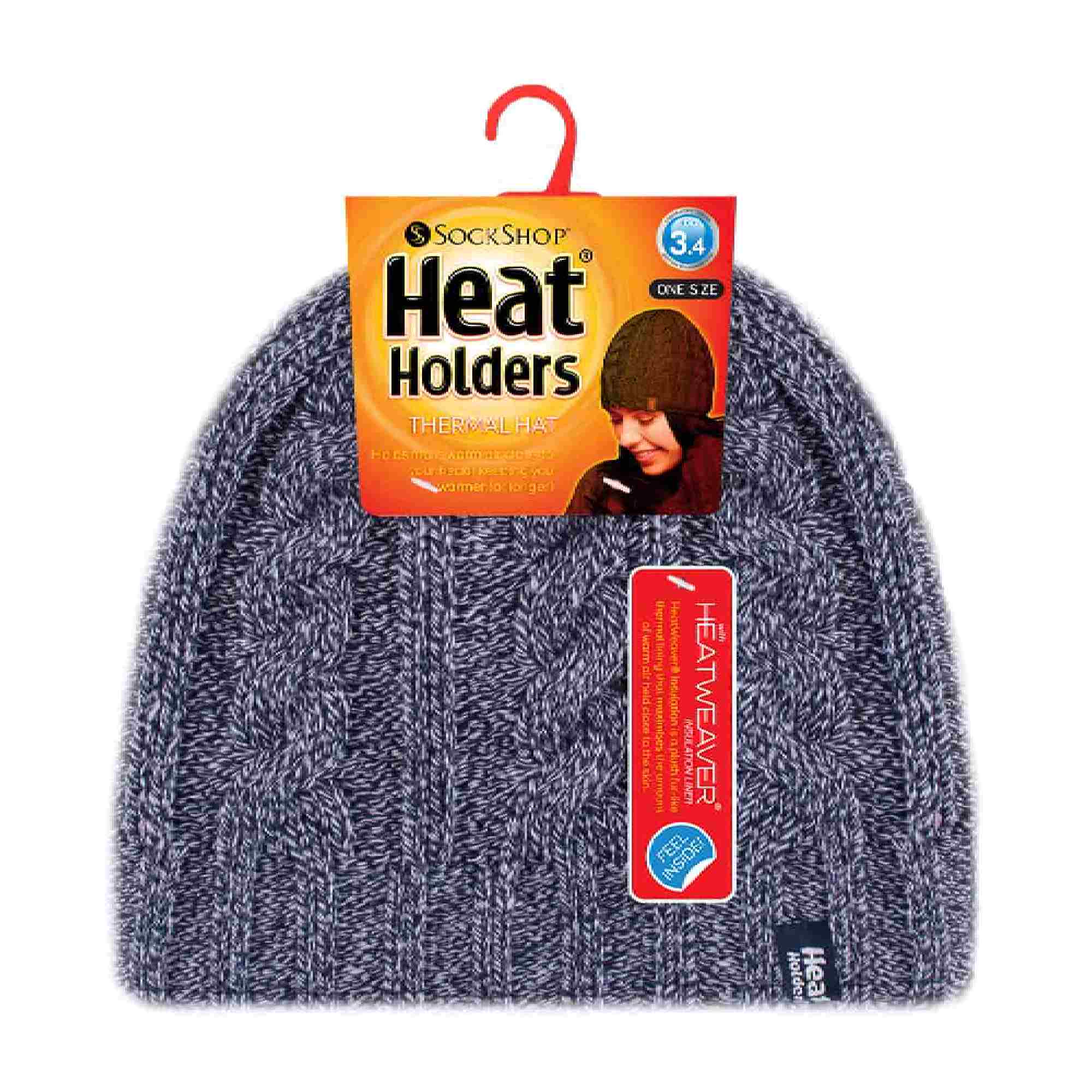 Ladies Cable Knit 3.4 Tog Fleece Lined Thermal Winter Hat