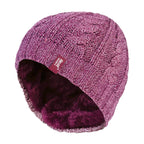 Ladies Cable Knit 3.4 Tog Fleece Lined Thermal Winter Hat