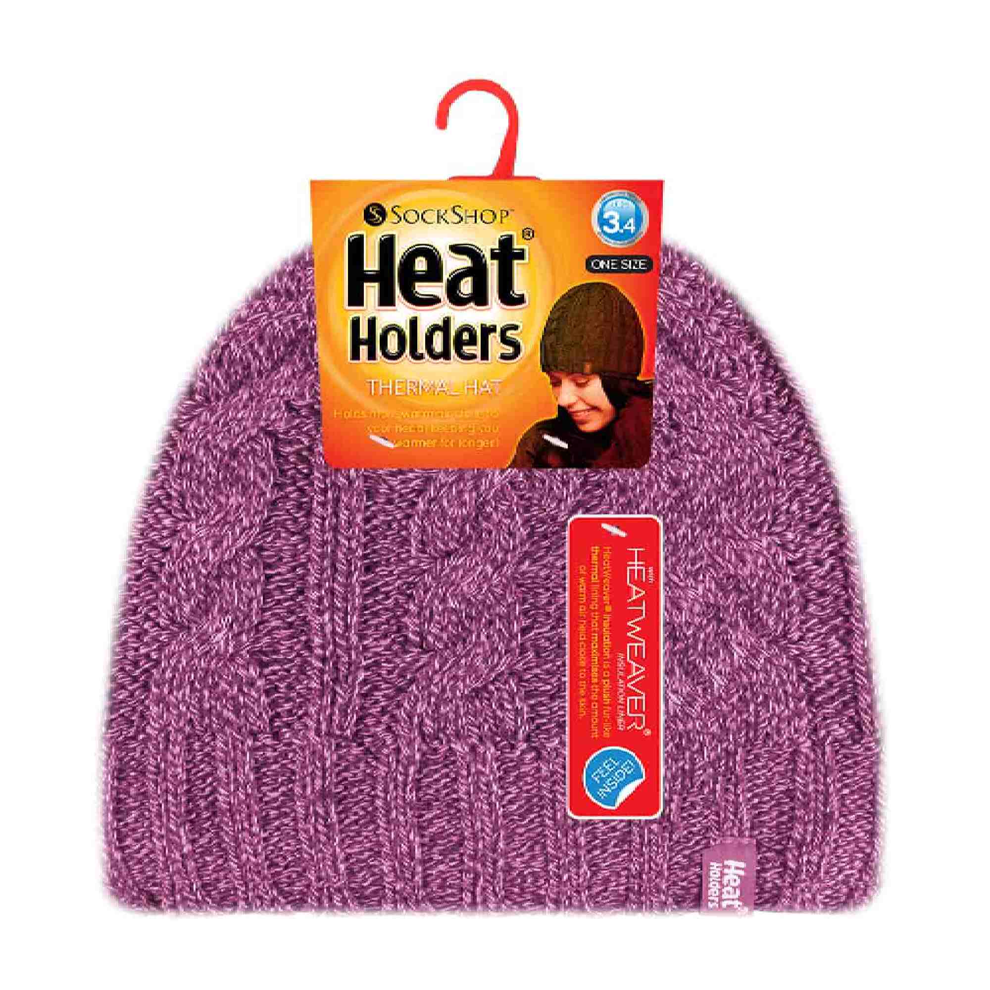 Ladies Cable Knit 3.4 Tog Fleece Lined Thermal Winter Hat