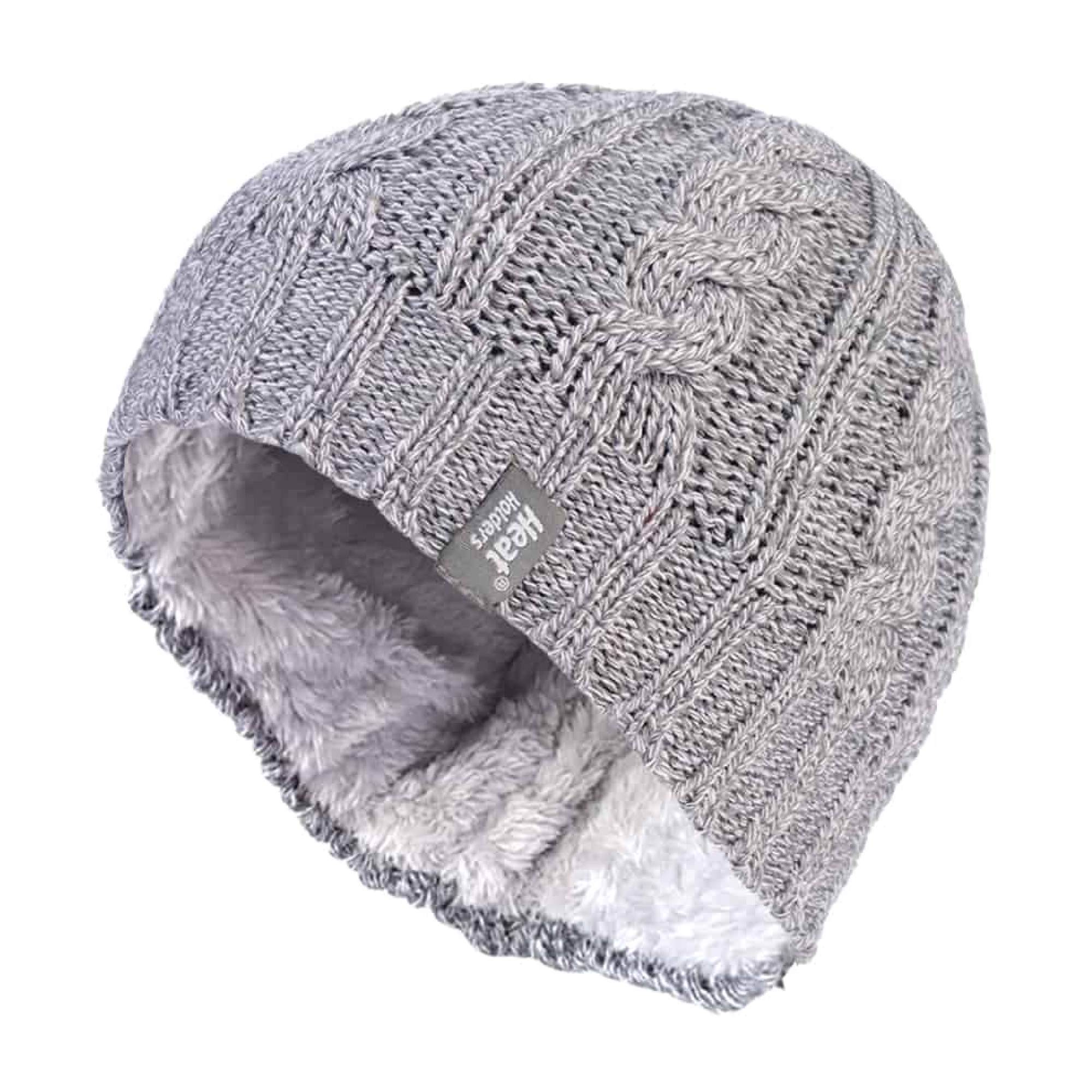Ladies Cable Knit 3.4 Tog Fleece Lined Thermal Winter Hat