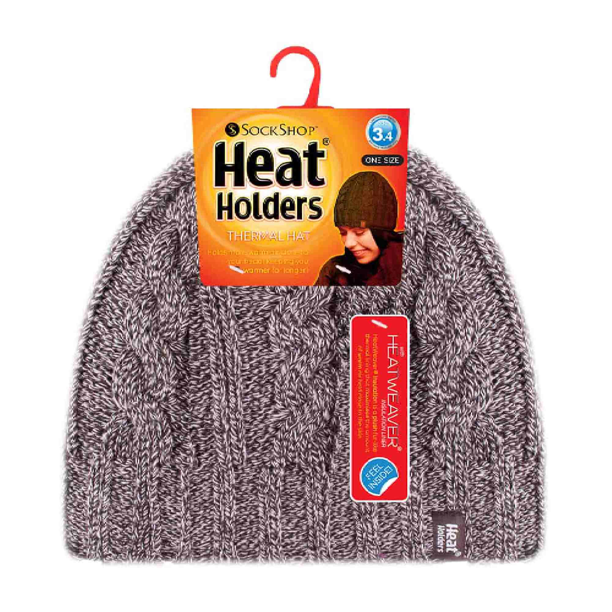 Ladies Cable Knit 3.4 Tog Fleece Lined Thermal Winter Hat