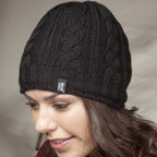 Ladies Cable Knit 3.4 Tog Fleece Lined Thermal Winter Hat