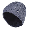 Ladies Cable Knit Fleece Lined Turnover Hat for Winter