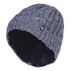 Ladies Cable Knit Fleece Lined Turnover Hat for Winter