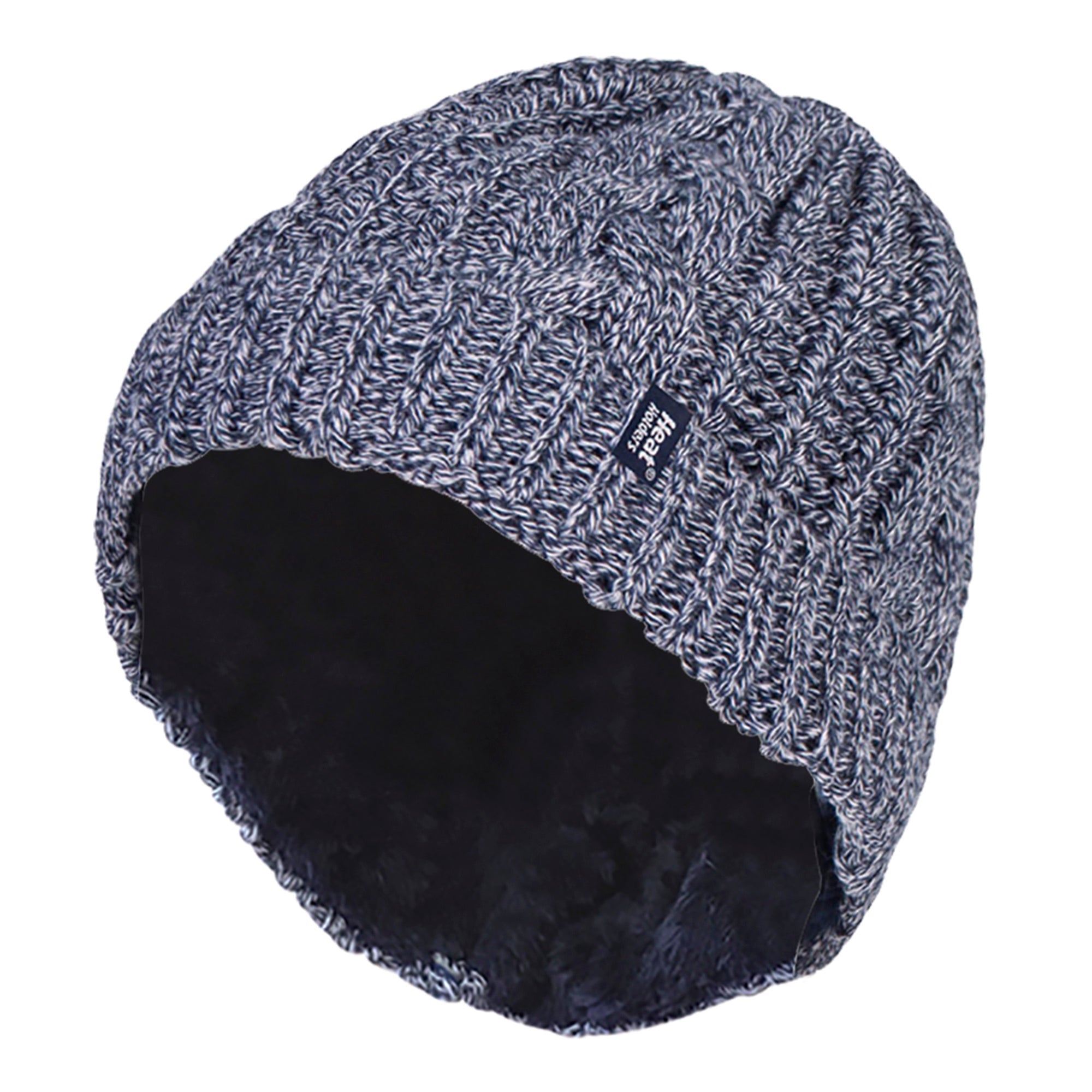 Ladies Cable Knit Fleece Lined Turnover Hat for Winter