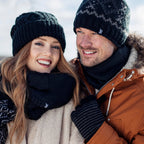 Ladies Cable Knit Fleece Lined Turnover Hat for Winter