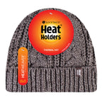 Ladies Cable Knit Fleece Lined Turnover Hat for Winter