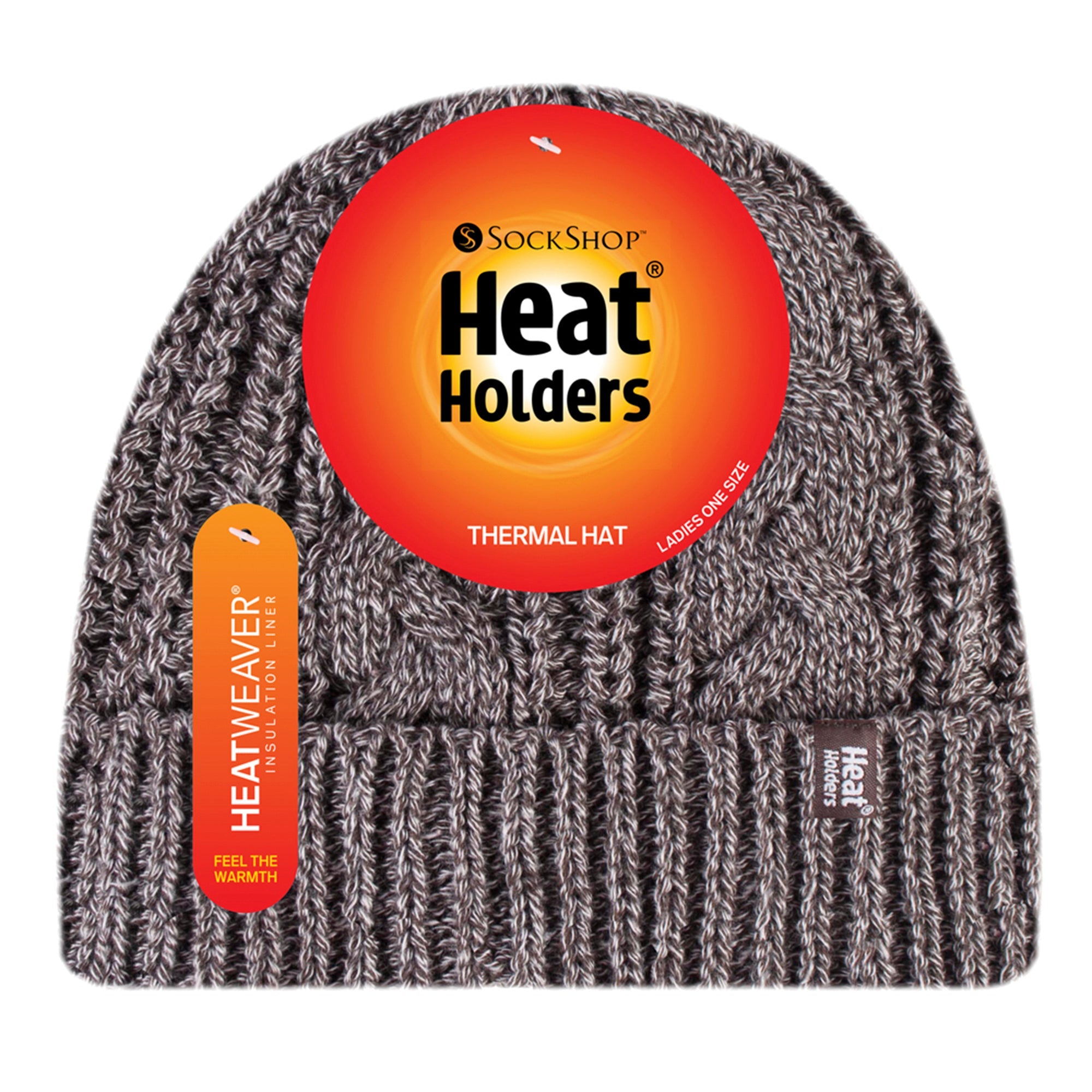 Ladies Cable Knit Fleece Lined Turnover Hat for Winter
