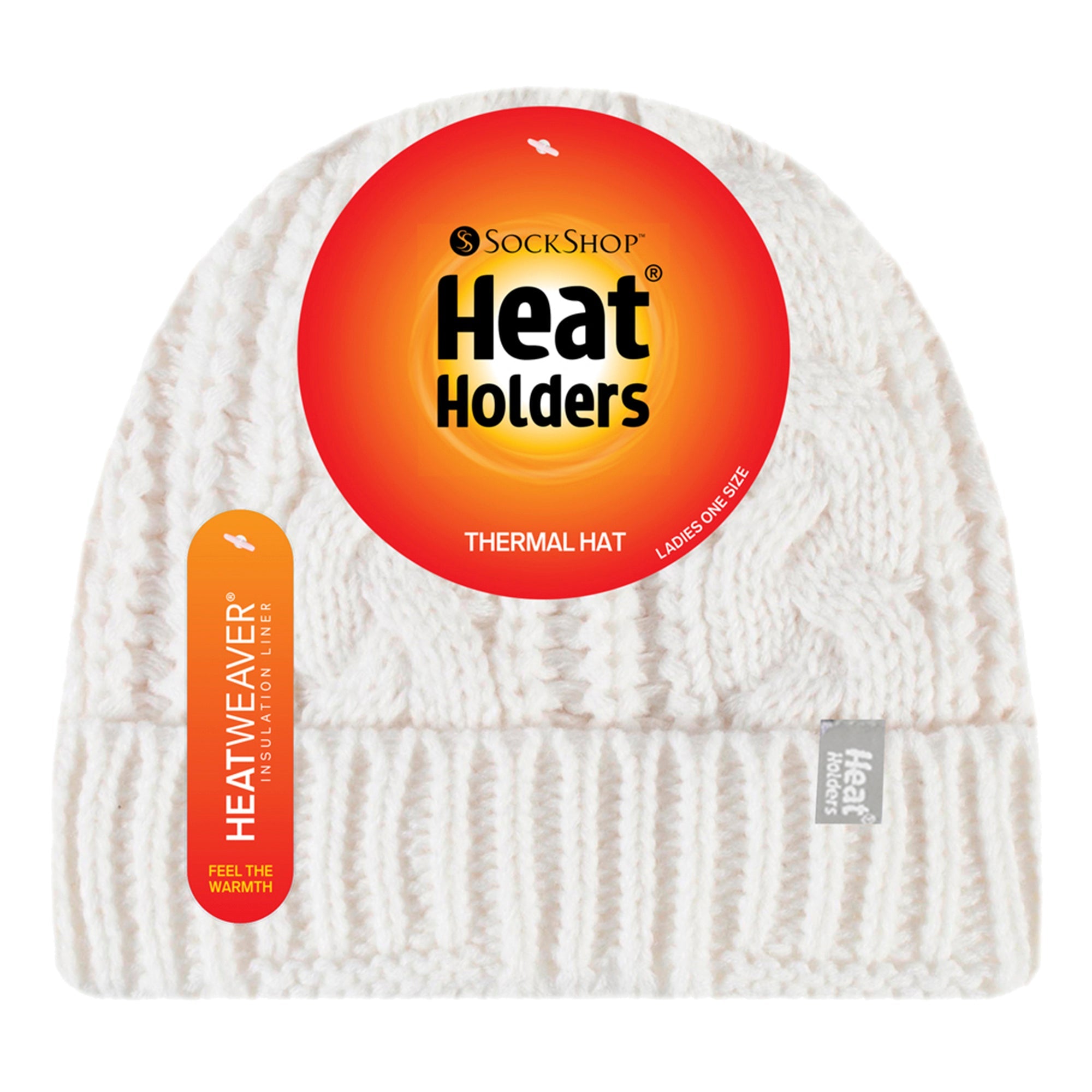 Ladies Cable Knit Fleece Lined Turnover Hat for Winter
